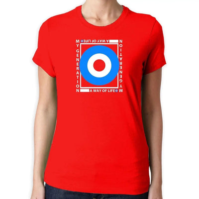 Mod Target My Generation Logo Women's T-Shirt L / Red