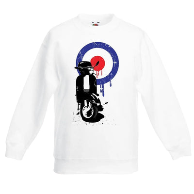 Mod Target Scooter Children's Toddler Kids Sweatshirt Jumper 5-6 / White