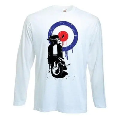 Mod Target Scooter Long Sleeve T-Shirt L / White