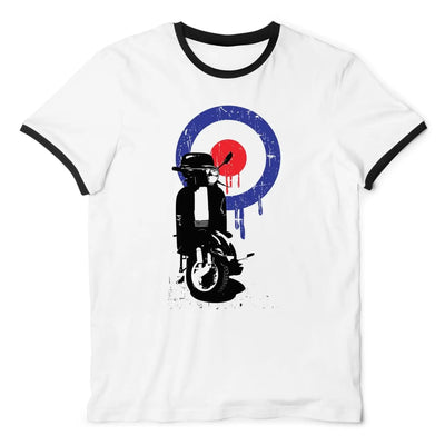 Mod Target Scooter Ringer Style T-Shirt L