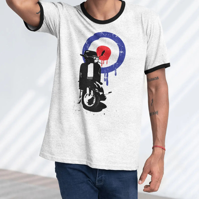 Mod Target Scooter Ringer Style T-Shirt