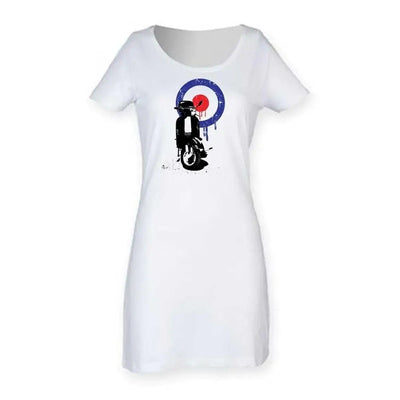 Mod Target Scooter White T Shirt Dress