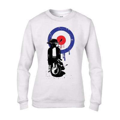 Mod Target Scooter Women's Sweatshirt Jumper M / White