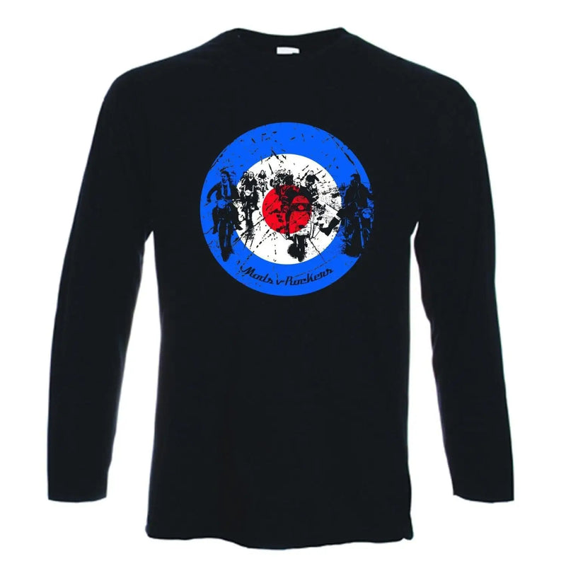 Mods V Rockers Mod Target Logo Long Sleeve T-Shirt L / Black