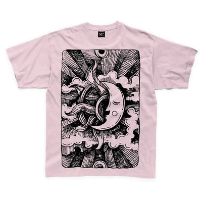Moon Design Large Print Kids Children's T-Shirt 5-6 / Pink