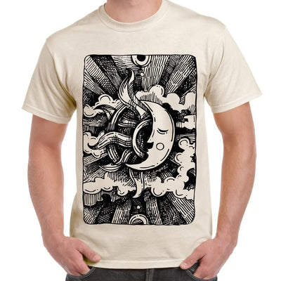 Moon Design Large Print Men's T-Shirt M / Cream