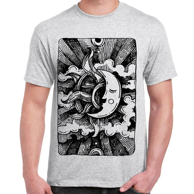 Moon Design Large Print Men's T-Shirt M / Light Grey