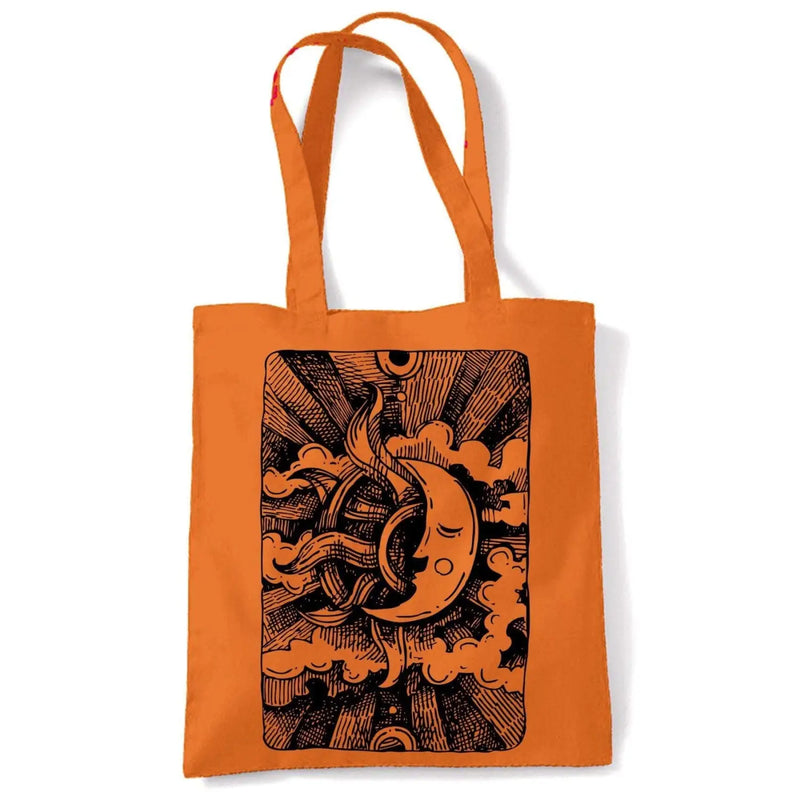 Moon Design Large Print Tote Shoulder Shopping Bag