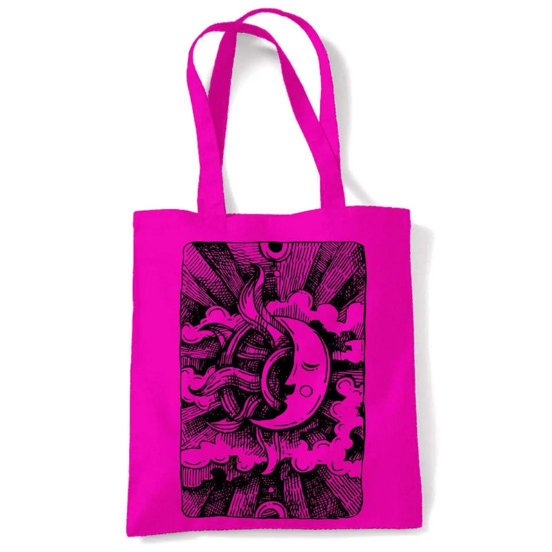 Moon Design Large Print Tote Shoulder Shopping Bag