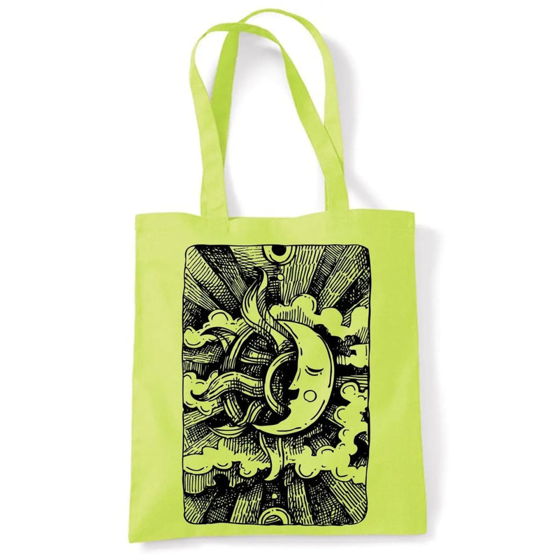 Moon Design Large Print Tote Shoulder Shopping Bag