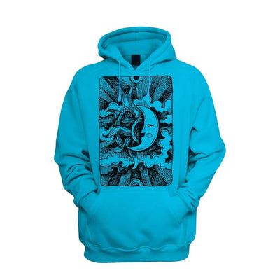 Moon Design Men's Pouch Pocket Hoodie Hooded Sweatshirt XL / Sapphire Blue