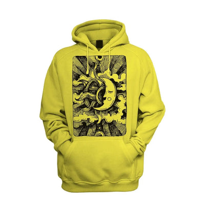 Moon Design Men's Pouch Pocket Hoodie Hooded Sweatshirt XL / Yellow