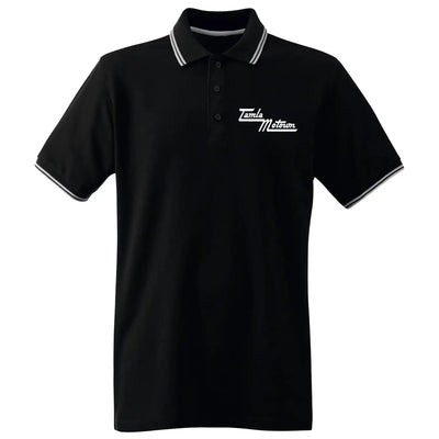 Motown Text Logo Tipped Polo T-Shirt M