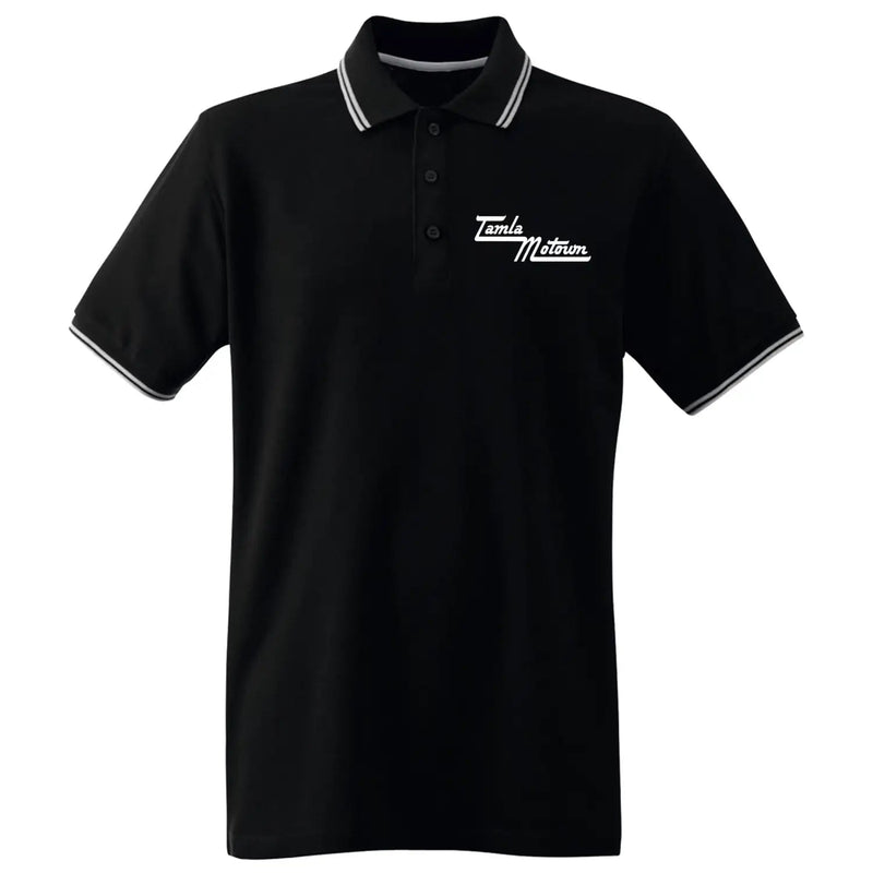 Motown Text Logo Tipped Polo T-Shirt M