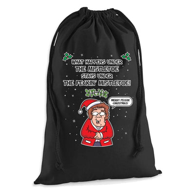 Mrs Browns Boys Mistletoe Christmas Presents Stocking Drawstring Santa Sack