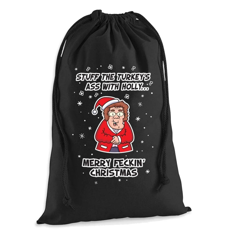 Mrs Browns Boys Turkeys Ass Funny Christmas Presents Stocking Drawstring Santa Sack