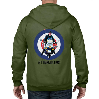 My Generation Mod Scooter Full Zip Hoodie S / City Green