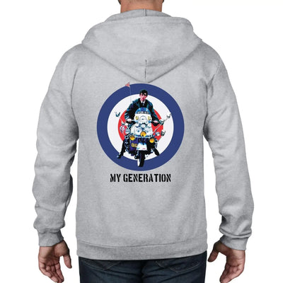 My Generation Mod Scooter Full Zip Hoodie S / Light Grey