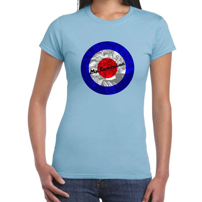 My Generation Scooter Mod Target Women's T-Shirt S / Light Blue