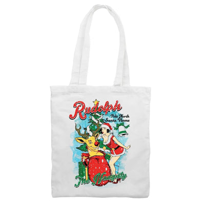 Naughty Rudolph Reindeer Christmas Shoulder Shopping Bag