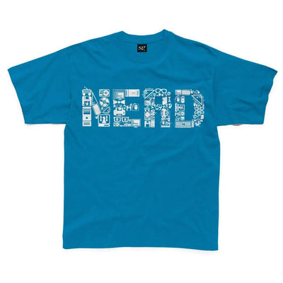 Nerd Logo Kids Childrens T-Shirt 9-10 / Sapphire Blue