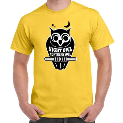 Night Owl Northern Soul Logo Men's T-Shirt XL / Yellow