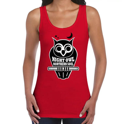 Night Owl Northern Soul Logo Women's Vest Tank Top L / Red