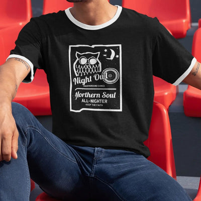 Night Owl Underground Dance Northern Soul Contrast Ringer T-Shirt