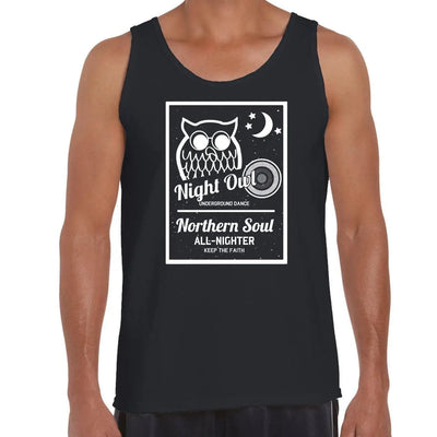 Night Owl Underground Dance Northern Soul Men's Vest Tank Top M / Black