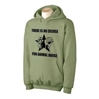 No Excuse For Animal Abuse Hoodie M / Khaki