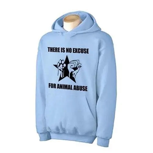 No Excuse For Animal Abuse Hoodie M / Light Blue