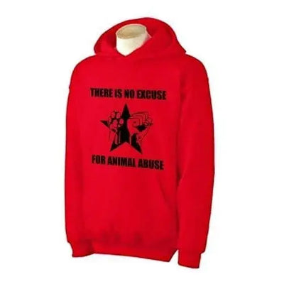 No Excuse For Animal Abuse Hoodie M / Red