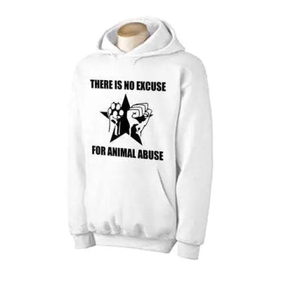 No Excuse For Animal Abuse Hoodie M / White