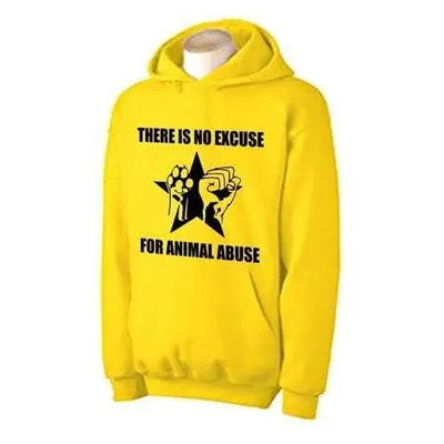 No Excuse For Animal Abuse Hoodie M / Yellow