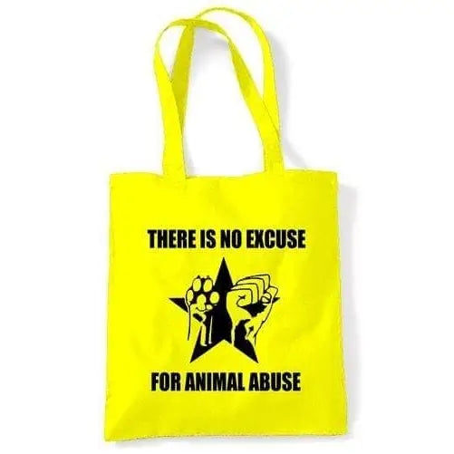 No Excuse For Animal Abuse Shoulder bag Yellow