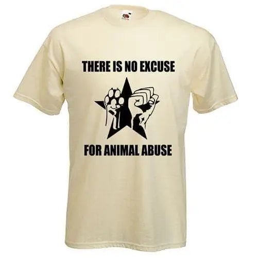 No Excuse For Animal Abuse T-Shirt M / Cream