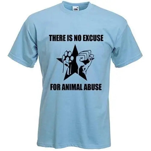 No Excuse For Animal Abuse T-Shirt M / Light Blue