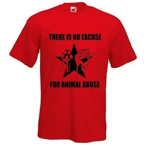 No Excuse For Animal Abuse T-Shirt M / Red