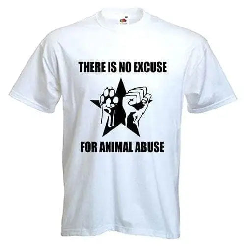 No Excuse For Animal Abuse T-Shirt M / White
