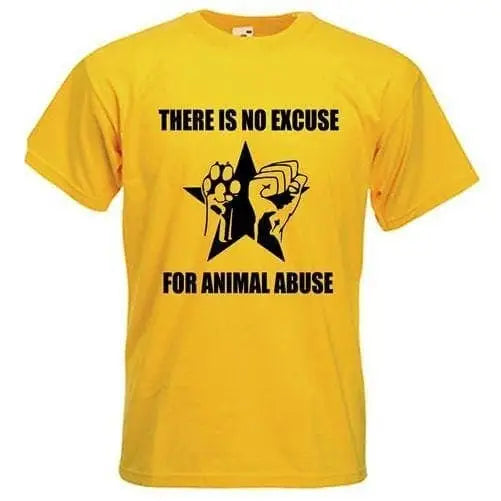 No Excuse For Animal Abuse T-Shirt M / Yellow