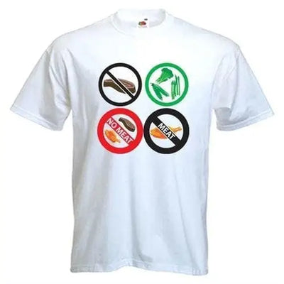 No Meat Signs Vegetarian T-Shirt XXL / White