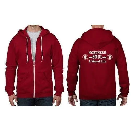 Northern Soul A Way Of Life Full Zip Hoodie M / Red