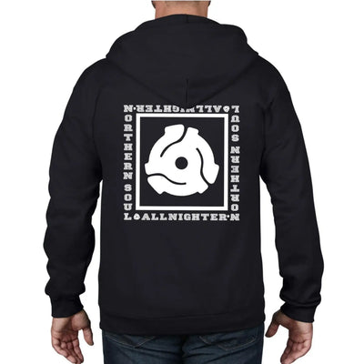 Northern Soul All Nighter 45 Vinyl Adapter Full Zip Hoodie L / Black