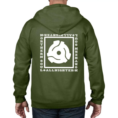 Northern Soul All Nighter 45 Vinyl Adapter Full Zip Hoodie L / City Green