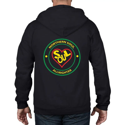 Northern Soul All Nighter Heart Logo Full Zip Hoodie 3XL