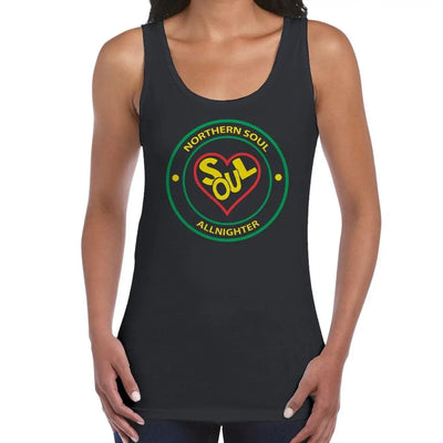 Northern Soul All Nighter Heart Logo Women's Vest Tank Top M