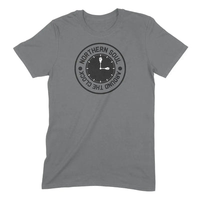 Northern Soul Around the Clock Men's T-Shirt XXL / Charcoal Grey