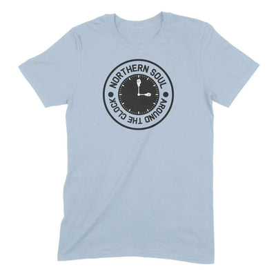 Northern Soul Around the Clock Men's T-Shirt XXL / Light Blue