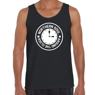 Northern Soul Around the Clock Men's Vest Tank Top S / Black
