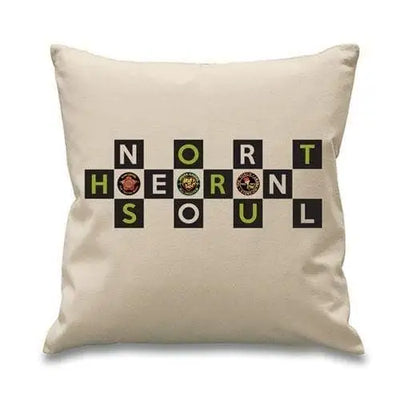 Northern Soul Badges Logo Cushion Cream